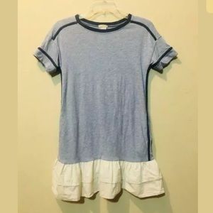 Crewcuts Blue Drop Waist White Ruffle Dress 8